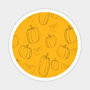 Vintage pumpkin sketch pattern Magnet